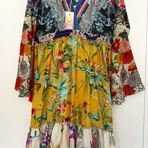 NWT, $445, Johnny Was Silk Dress with Slip, Size S